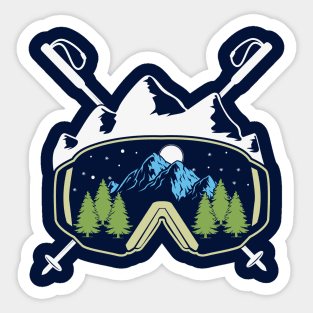 skiing Sticker